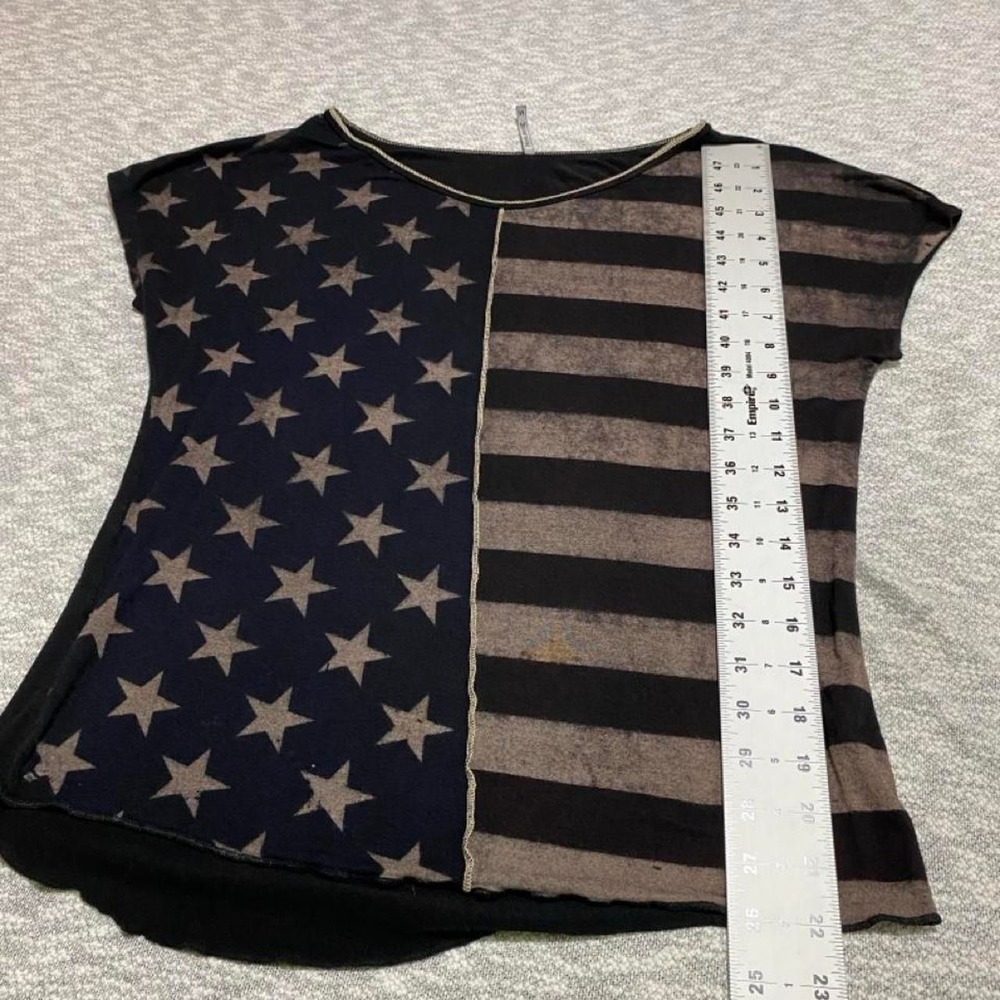 Skinny Minnie American flag print top women M. SKU-B835